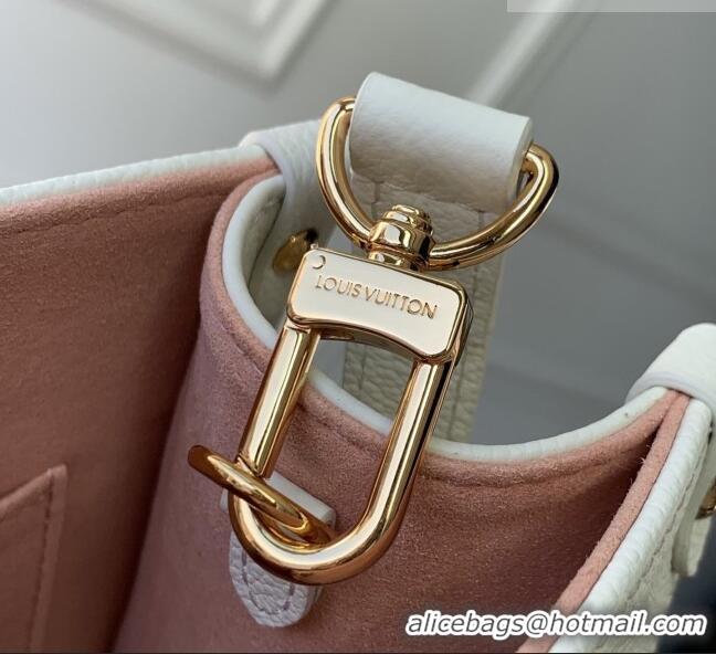 Grade Quality Louis Vuitton OnTheGo PM Tote Bag in Milky White/Peach Cowhide Leather M28313 2026