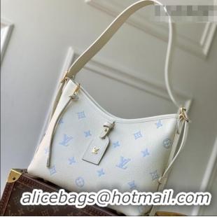 Best Grade Louis Vuitton CarryAll PM in Milky White/Blue Cowhide Leather M27573 2026