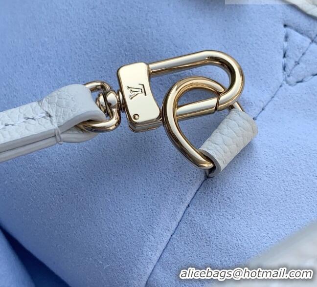 Best Grade Louis Vuitton CarryAll PM in Milky White/Blue Cowhide Leather M27573 2026