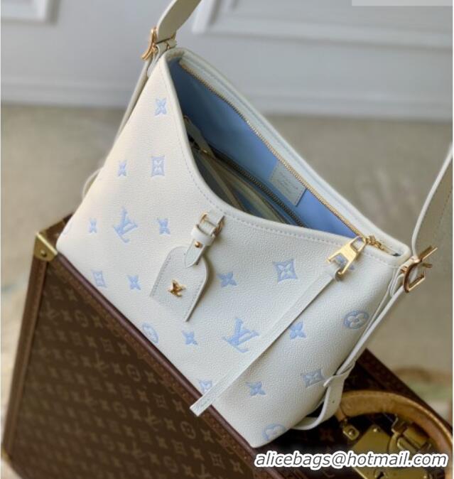 Best Grade Louis Vuitton CarryAll PM in Milky White/Blue Cowhide Leather M27573 2026