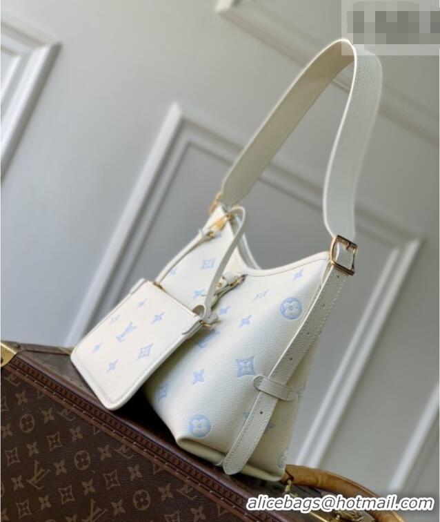 Best Grade Louis Vuitton CarryAll PM in Milky White/Blue Cowhide Leather M27573 2026