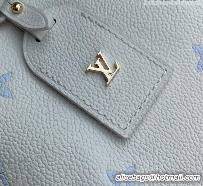 Best Grade Louis Vuitton CarryAll PM in Milky White/Blue Cowhide Leather M27573 2026