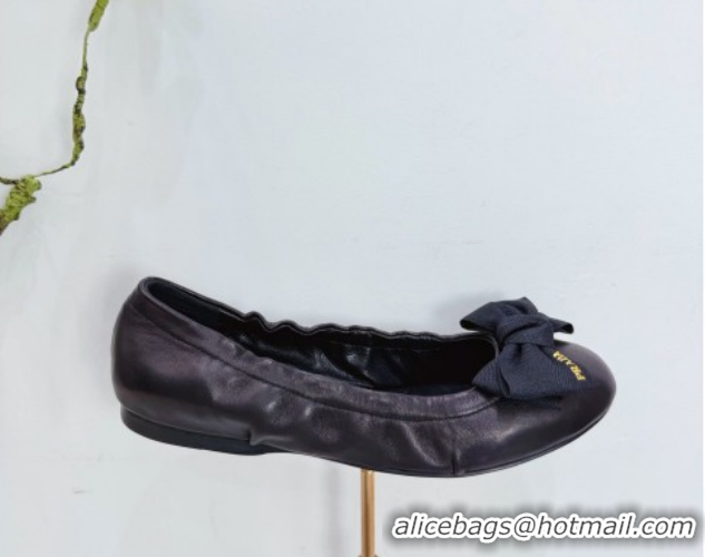 Good Product Prada Nappa leather ballerinas flat with bow Black 1F322O 0227121