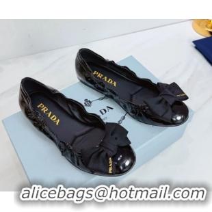 Purchase Prada Patent leather ballerinas flat with bow Black 1F322O 0227122