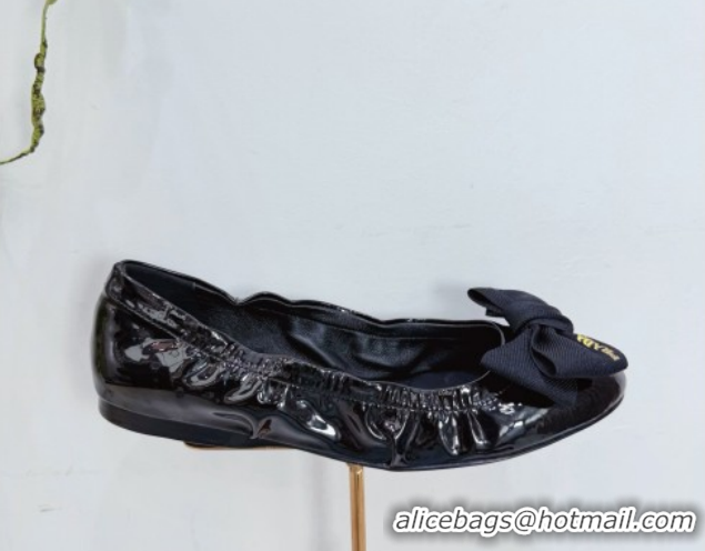 Purchase Prada Patent leather ballerinas flat with bow Black 1F322O 0227122