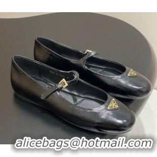 Charming Prada Patent Leather ballerinas flat Black 1F793N 0227123