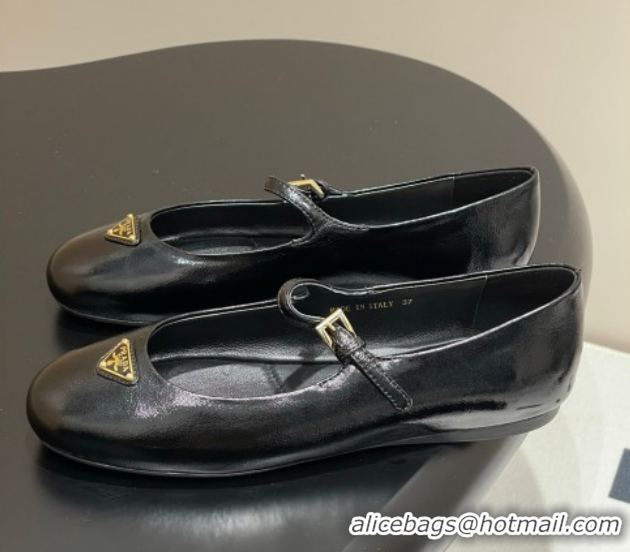 Charming Prada Patent Leather ballerinas flat Black 1F793N 0227123