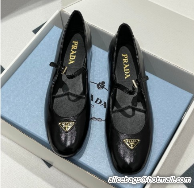 Charming Prada Patent Leather ballerinas flat Black 1F793N 0227123