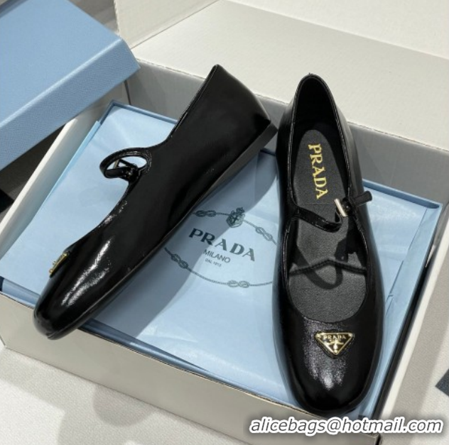 Charming Prada Patent Leather ballerinas flat Black 1F793N 0227123