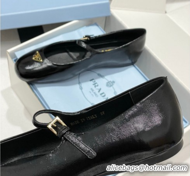 Charming Prada Patent Leather ballerinas flat Black 1F793N 0227123