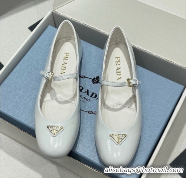 Discount Fashion Prada Patent Leather ballerinas flat White 1F793N 0227124