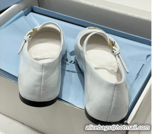 Discount Fashion Prada Patent Leather ballerinas flat White 1F793N 0227124