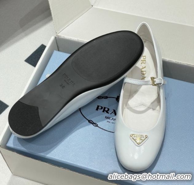 Discount Fashion Prada Patent Leather ballerinas flat White 1F793N 0227124