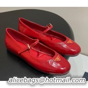 Best Price Prada Patent Leather ballerinas flat Red 1F793N 0227125
