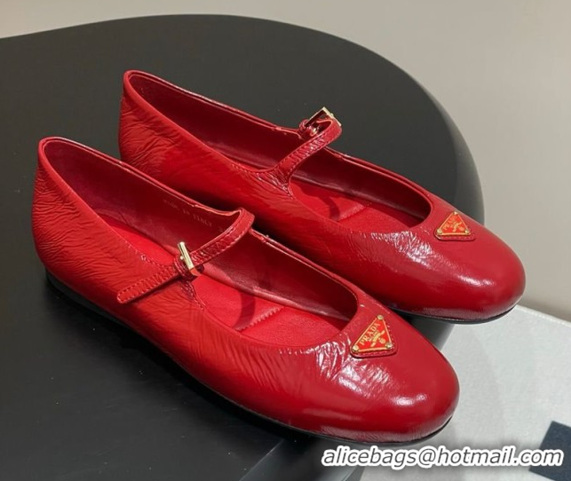 Best Price Prada Patent Leather ballerinas flat Red 1F793N 0227125