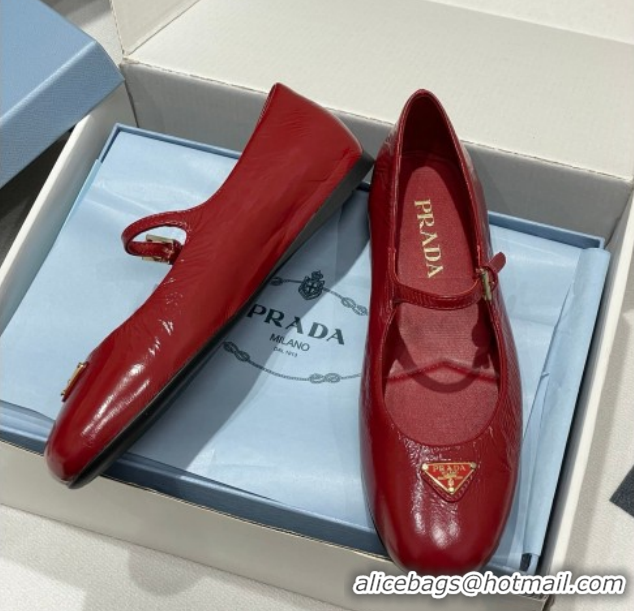 Best Price Prada Patent Leather ballerinas flat Red 1F793N 0227125