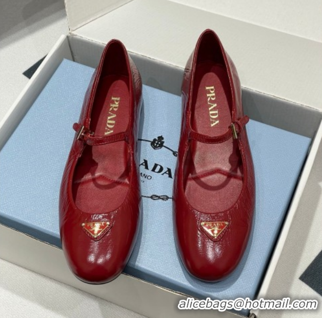 Best Price Prada Patent Leather ballerinas flat Red 1F793N 0227125