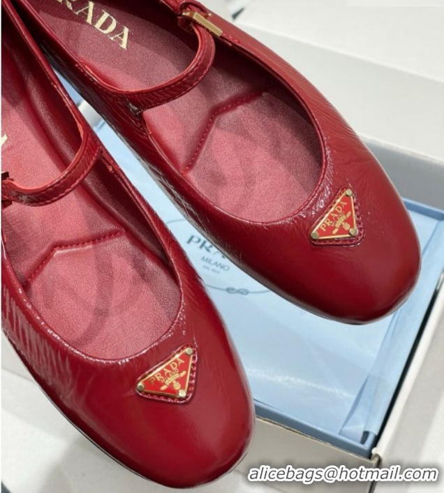 Best Price Prada Patent Leather ballerinas flat Red 1F793N 0227125