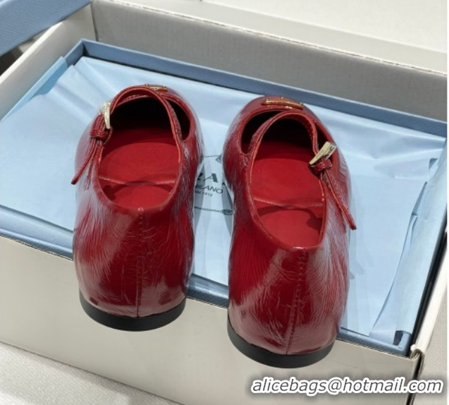 Best Price Prada Patent Leather ballerinas flat Red 1F793N 0227125