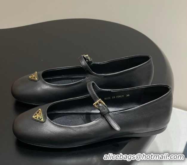 Durable Prada Nappa Leather ballerinas flat Black 1F793N 0227126