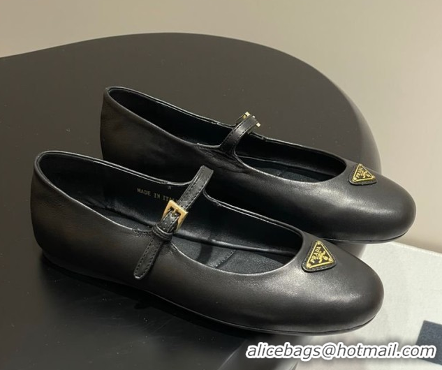 Durable Prada Nappa Leather ballerinas flat Black 1F793N 0227126