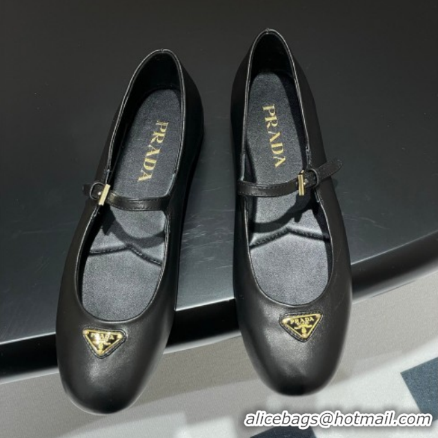 Durable Prada Nappa Leather ballerinas flat Black 1F793N 0227126