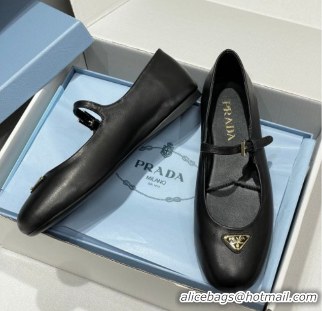 Durable Prada Nappa Leather ballerinas flat Black 1F793N 0227126