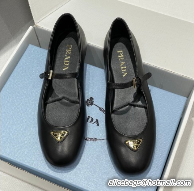 Durable Prada Nappa Leather ballerinas flat Black 1F793N 0227126