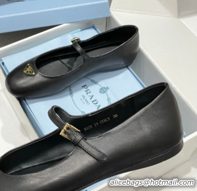 Durable Prada Nappa Leather ballerinas flat Black 1F793N 0227126