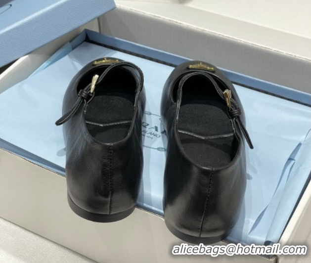 Durable Prada Nappa Leather ballerinas flat Black 1F793N 0227126