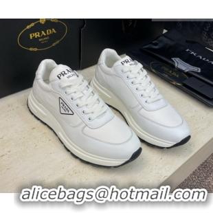 Duplicate Prada Men's Prax 01 nylon and leather sneakers White3 1E804M 0228047