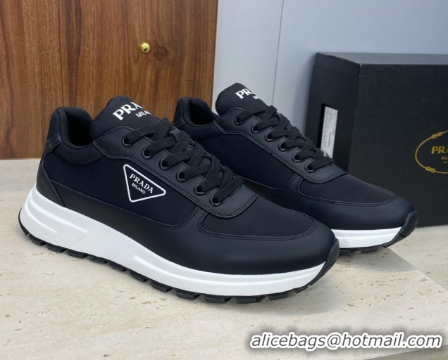Discount Prada Men's Prax 01 nylon and leather sneakers Black3 1E804M 0228048
