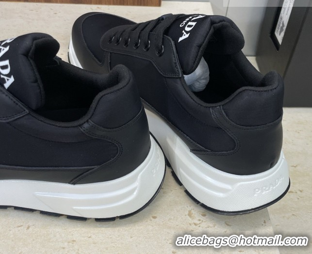 Discount Prada Men's Prax 01 nylon and leather sneakers Black3 1E804M 0228048