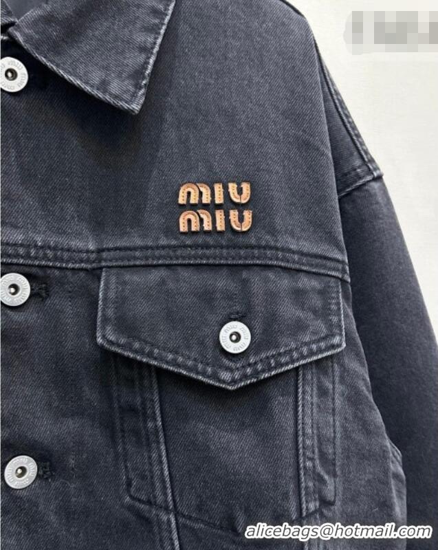 ​Luxury Cheap Miu Miu Denim Jacket MM020602 Black 2026