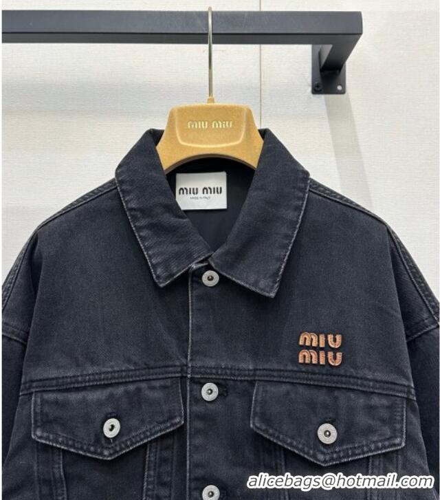 ​Luxury Cheap Miu Miu Denim Jacket MM020602 Black 2026