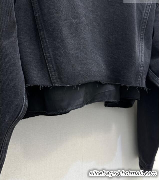 ​Luxury Cheap Miu Miu Denim Jacket MM020602 Black 2026