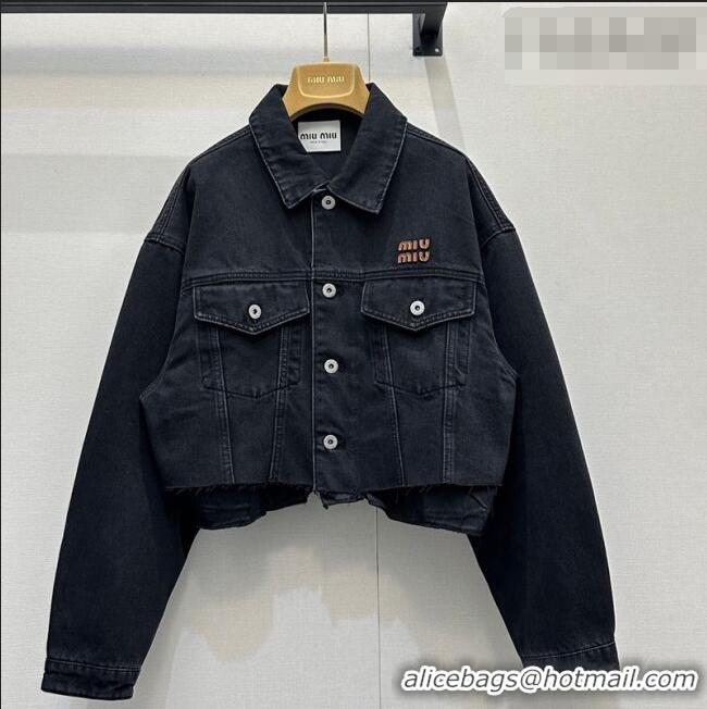 ​Luxury Cheap Miu Miu Denim Jacket MM020602 Black 2026