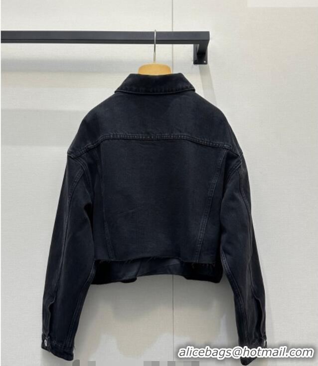 ​Luxury Cheap Miu Miu Denim Jacket MM020602 Black 2026