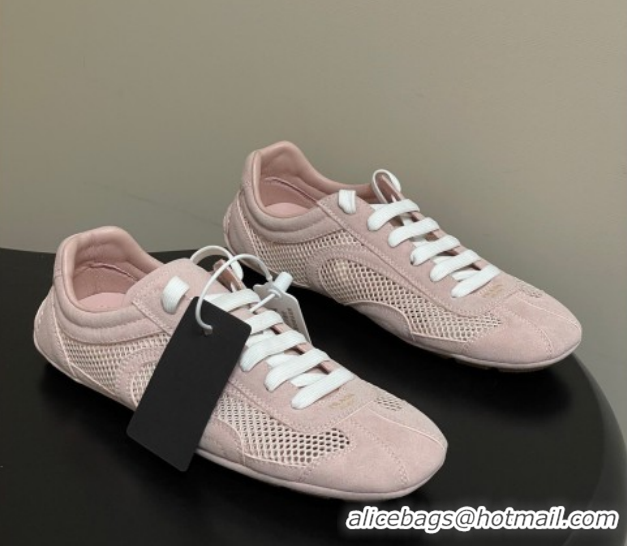 Shop Cheap Prada Montecarlo Re-Edition 2005 suede and mesh sneakers Light Pink 1E247O 0228058