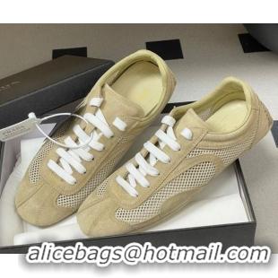 Good Quality Prada Montecarlo Re-Edition 2005 suede and mesh sneakers Beige 1E247O 0228059