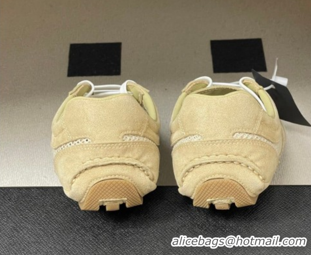 Good Quality Prada Montecarlo Re-Edition 2005 suede and mesh sneakers Beige 1E247O 0228059