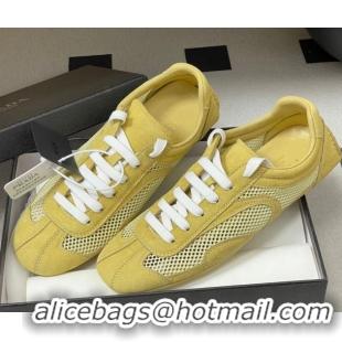 Grade Quality Prada Montecarlo Re-Edition 2005 suede and mesh sneakers Yellow 1E247O 0228061