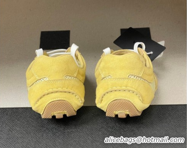 Grade Quality Prada Montecarlo Re-Edition 2005 suede and mesh sneakers Yellow 1E247O 0228061