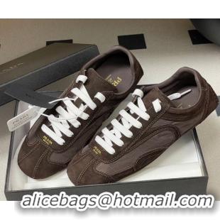 Buy Luxury Prada Montecarlo Re-Edition 2005 suede and Re-Nylon sneakers Dark Brown 1E247O 0228066