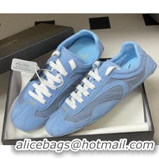 Good Looking Prada Montecarlo Re-Edition 2005 suede and Re-Nylon sneakers Blue 1E247O 0228067