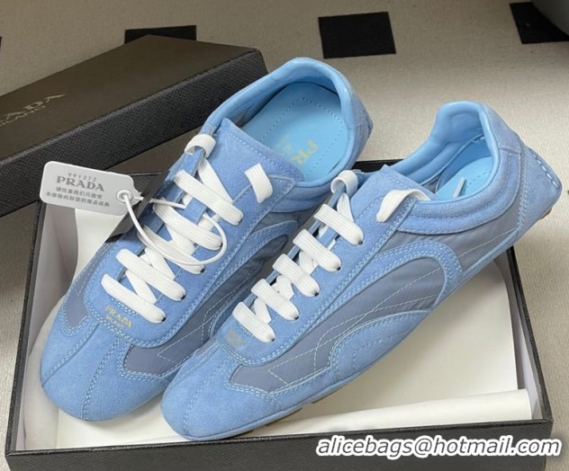Good Looking Prada Montecarlo Re-Edition 2005 suede and Re-Nylon sneakers Blue 1E247O 0228067