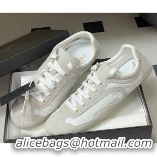 Grade Quality Prada Montecarlo Re-Edition 2005 suede and Re-Nylon sneakers Light Grey 1E247O 60228065