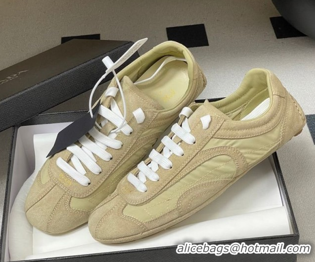 Unique Style Prada Montecarlo Re-Edition 2005 suede and Re-Nylon sneakers Beige 1E247O 60228068