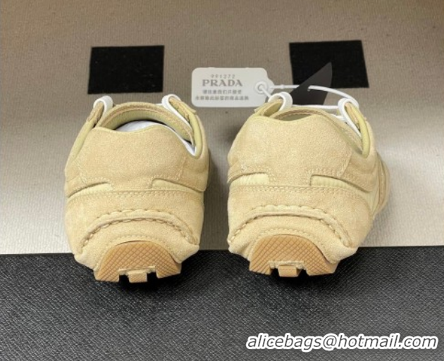 Unique Style Prada Montecarlo Re-Edition 2005 suede and Re-Nylon sneakers Beige 1E247O 60228068