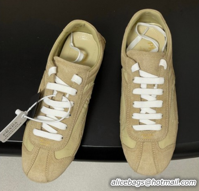 Unique Style Prada Montecarlo Re-Edition 2005 suede and Re-Nylon sneakers Beige 1E247O 60228068